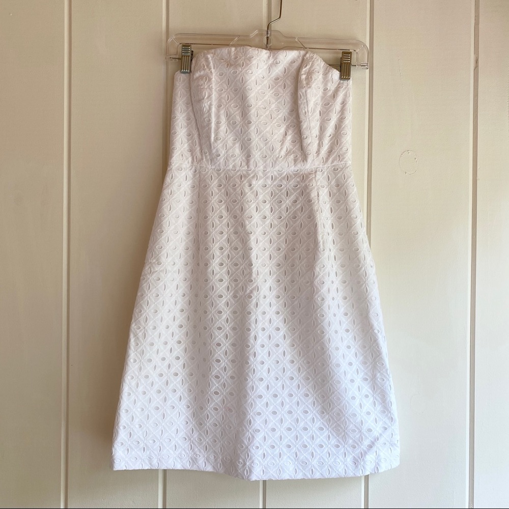 NWT Vineyard Vines White Eyelet Strapless Dress